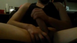 Stroking my big hard cock!