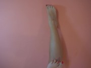 Pretty feet with red nails from Latin TEENAGER
