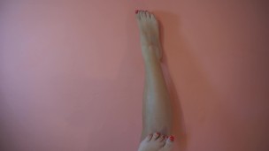 Pretty feet with red nails from Latin TEENAGER