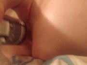 Girlfriend gets fucked with a bottle 12/16
