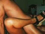 Thick latina w/ beautiful tits and ass shows off her new heels and lingerie and gets fucked 6/16