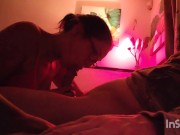 Slow sensual blowjob gaming interruption blooper and cumshot