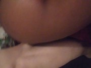 Busty ebony whore deepthroats white cock and squirts before creampie 4/16