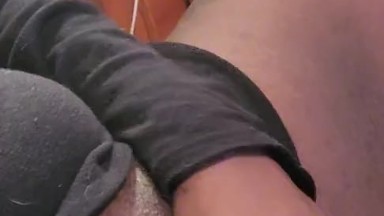 A thick Ebony playing with her dark chocolate pussy 