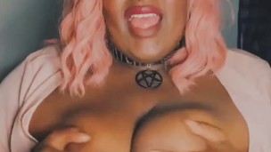 Cute bbw playing with big full tits