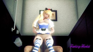 Alice in Wonderland - Alice Hard Sex in a public toilet Extended Version