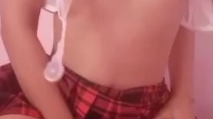 very sexy tiny asian schoolgirl rubbing pussy