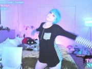 Cute blue hair alt girl teases you live on cam 9/16