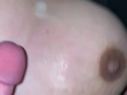 My boyfriend cumming and frosting my boobs  8/16