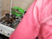 She loves when I fuck her with a strapon while she washes the dishes - IkaSmokS 12/16