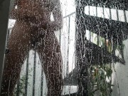 FULL LENGTH 3-ANGLE MALE SQUIRTING PISS ALL OVER GLASS!