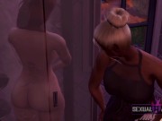 My Lesbian Roommate Spies on me While I Shower and Lick my Pussy - Sexual Hot Animations