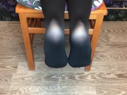 Girl snow her nylon stockings after holiday. 16/16