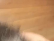 College cheerleader sucks football player dick in sauna.  10/16