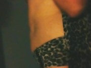 Milf strip teasing with ass shake and nip slip