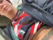 Returning home horny in the subway and jerk off a little