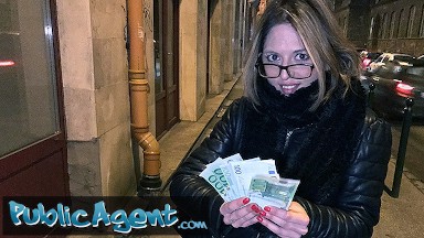 Public Agent French Babe in Glasses Fucked on a Public Stairwell