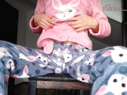 Schoolgirl In Pajamas Teases and Masturbates Pussy 2/16