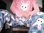 Schoolgirl In Pajamas Teases and Masturbates Pussy 9/16