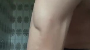 Jerking my cock and flexing my muscles