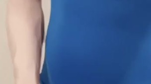 Jerking off a huge cock in spandex