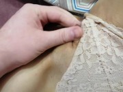 stepbrother fuck my dirty mouth, caresses pussy and cum on face 10/16