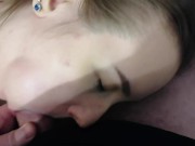 stepbrother fuck my dirty mouth, caresses pussy and cum on face 6/16