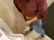 Naughty Girl Sneaks Into Mens Urinal 6/16