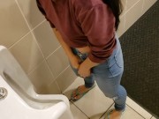 Naughty Girl Sneaks Into Mens Urinal 7/16