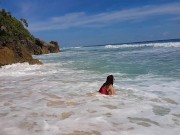 PISSING in Paradise # PEE from Rock of a Tropical Beach 2/16