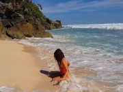 PISSING in Paradise # PEE from Rock of a Tropical Beach 7/16