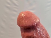Solo Male Stripper ASMR Jerking off Big White Cock POV with Huge Wet Cumshot in 4K 15/16