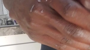 I love how my balls hang when im stroking this dick 