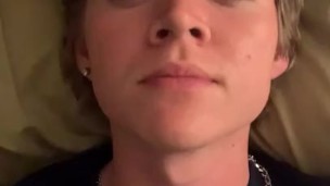 Fit Pretty boy strokes big cock