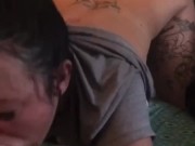 Babyfather and his throat queen slobbing on his bbc 1/16