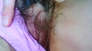 Silly Crazy Whimsical MEGA HAIRY Pussy Playgirl Put Her Panties on Inside Out but She Doesn't Notice