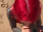 Naughty Beach Weekend - Nora Redmain Giving Head On Public Beach FULL 10/16