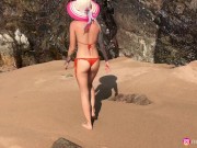 Naughty Beach Weekend - Nora Redmain Giving Head On Public Beach FULL 4/16