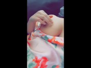 Girl Next Door Lifts Nightie Showing Off Pretty Pussy & Twists Pierced Nipple 11/16