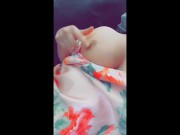 Girl Next Door Lifts Nightie Showing Off Pretty Pussy & Twists Pierced Nipple 13/16