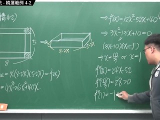 [重生][真・Pronhub 最大華人微積分教學頻道] 微分應用篇重點四：微分求極值法｜精選範例 4-2｜數學老師張旭