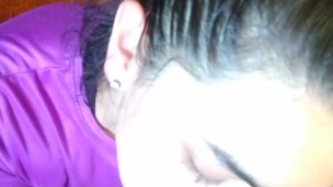 Quickie! After training blowjob, smiling mouthful & swallow! (CFNM POV)