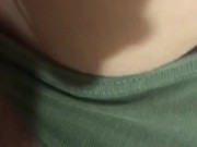 Close-up of his dick rubbing my wet pussy And explodes in my panties before work 15/16