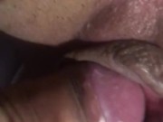 Close-up of his dick rubbing my wet pussy And explodes in my panties before work 8/16