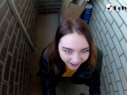 Минет на балконе 20 этажа. Красивый вид и много спермы) 8/16