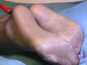 Dildo fuck, glossy soles