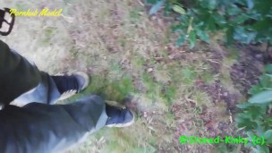 SK Outdoor pissing in my sneakers wearing urethal chastity