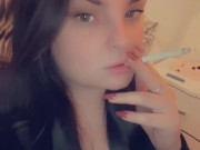 Smoking brunette takes my load all over her face. Scarlet James 11/16