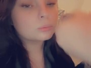 Smoking brunette takes my load all over her face. Scarlet James 15/16