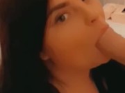 Smoking brunette takes my load all over her face. Scarlet James 3/16